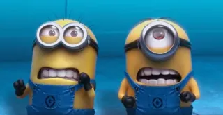 😅 0e5a4cc1 Minions Despicable Me Minionki, Jak ukraść księżyc, Kreskówka, Animowany, Zabawny, Uroczy telegram sticker