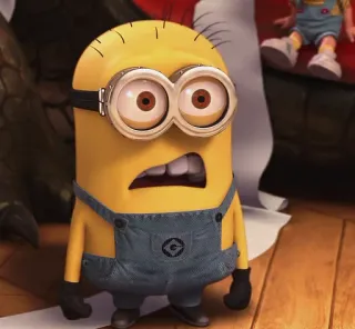 😒 24461cff Minion Despicable Me Minion, Kreskówka, Postać, Śmieszne, Żółty, Zszokowany telegram sticker