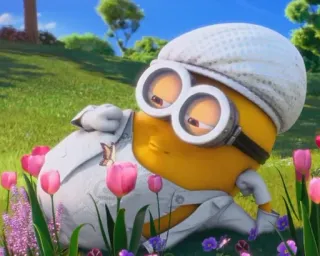 💋 27cf093c Minion Despicable Me Kreskówka, Minionek, Jak ukraść księżyc, Postać, Animowany, Śmieszne telegram sticker