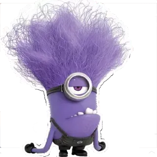 😡 2dbbe95e Evil Minion Despicable Me Minion, zły, fioletowy, kreskówka telegram sticker