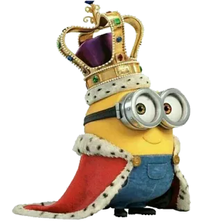 😃 4fcdfea0 Minion Minion, król, korona, kreskówka, śmieszne telegram sticker