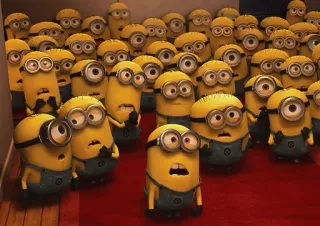 😕 69aa6fbe Minions Despicable Me Minionki, Jak ukraść księżyc, Kreskówka, Komedia telegram sticker