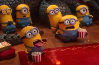 😋 846e8f49 Minions Minionki, Popcorn, Kreskówka telegram sticker