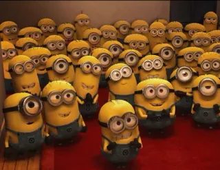 😅 db5a0aec Minions Despicable Me Minionki, Jak ukraść księżyc, Kreskówka, Żółty, Postać, Komedia telegram sticker