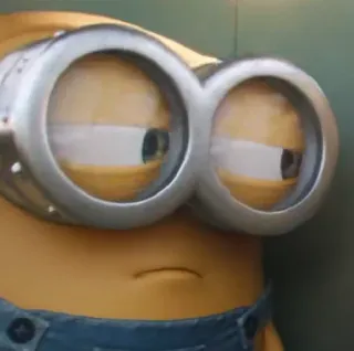 😉 e81072c4 Minion minion, kreskówka, śmieszne, mem, okulary, despicable me, żółty telegram sticker