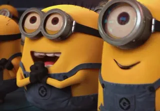 😄 ed407c45 Minion Despicable Me Minion, Kreskówka, Postać, Śmieszne, Szczęśliwy telegram sticker