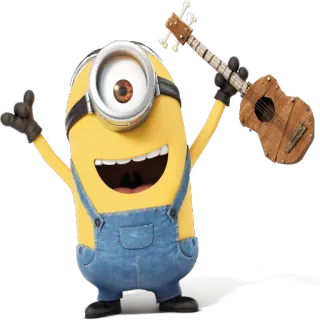 🎭 70a948d9 Minion Minion, Cartoon, Ukulele, Fröhlich, Heiter, Figur, Animiert telegram sticker