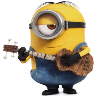 🎸 953ff3c5 Minion Despicable Me Minion, Cartoon, Figur, Musik, Gitarre, Ich Einfach Unverbesserlich telegram sticker