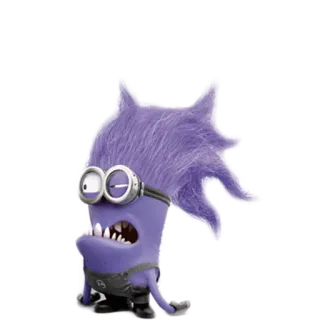 😖 9a4c29f0 Evil Minion Despicable Me minion, evil, purple, monster, cartoon, animation, character whatsapp sticker