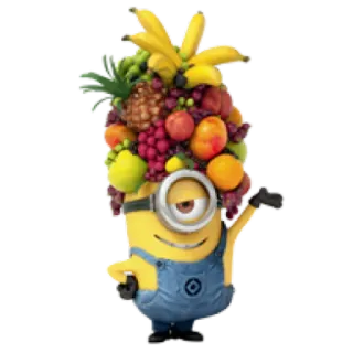 🍇 9b9fc8f6 Minion Despicable Me cartoon, minion, despicable me, fruit, character, sticker whatsapp sticker