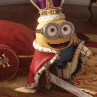 😀 7c818282 Minion Despicable Me Minion, corona, rey, dibujos animados, película telegram sticker