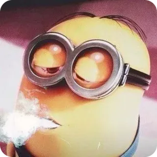 🚬 13ddcdce Minion Despicable Me มินเนี่ยน, การ์ตูน, สีเหลือง, ควัน telegram sticker