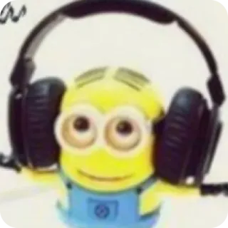 🎶 324a8f09 Minion การ์ตูน, ตลก, หูฟัง, เพลง, เต้นรำ telegram sticker