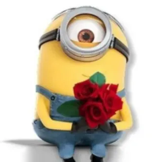 🌹 6d8ddf37 Minion การ์ตูน, ดอกไม้, สีเหลือง, ภาพยนตร์, น่ารัก telegram sticker