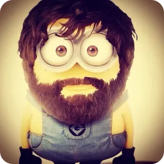 🧔 cad89ee3 มินเนี่ยน, เครา, ชุด, ตลก, ตัวละคร telegram sticker