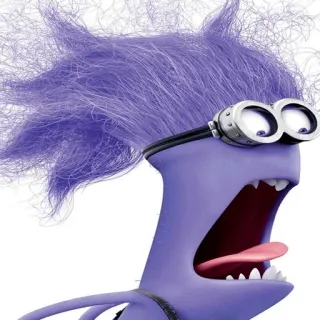 😡 380e9777 Evil Minion Despicable Me Minion, böser Minion, lila, Monster, Cartoon, lustig, Animation, Film telegram sticker