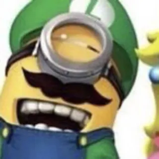 😂 39c0b9d1 Luigi Minion, Luigi, Crossover, Parodie, Lustig, Cartoon telegram sticker