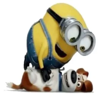 ☺ 50366e94 Minion Despicable Me Minion, Cartoon, lustig, Animation, gelb, Figur, Hund telegram sticker