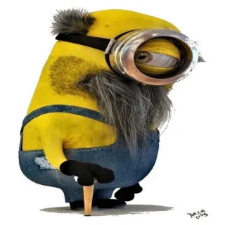 👴 58b9f131 Minion Minion, Cartoon, Gelb, Figur, Alt, Stock telegram sticker