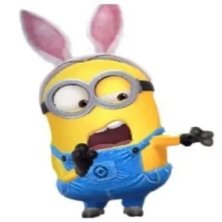 😲 ab43085d Minion Despicable Me Minion, Hasenohren, Ostern, Cartoon, Figur, Ich Einfach Unverbesserlich telegram sticker