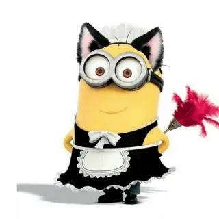 ☺ b0da3ad4 Minion Minion, Dienstmädchen, Katzenohren, Cartoon, Figur, lustig, süß telegram sticker