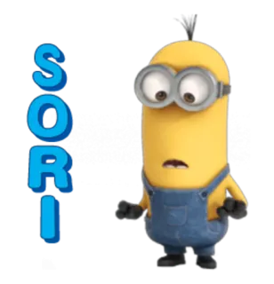 🙏 39aee446 Minion SORI minion, sorry, cartoon, apology whatsapp sticker