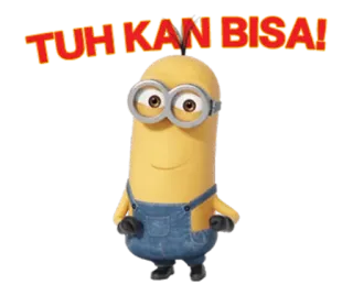 🤗 84599e54 TUH KAN BISA! minion, cartoon, sticker, animated, cute whatsapp sticker