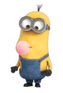 😗 9ce6debd Minion Despicable Me minion, bubble gum, cartoon, funny, character, yellow whatsapp sticker