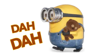 👋 d7125067 Minion Despicable Me DAH DAH minion, despicable me, cartoon, yellow, teddy bear, cute whatsapp sticker
