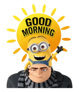 😴 dc741d0b Gru Despicable Me GOOD MORNING minion, gru, good morning, despicable me, cartoon whatsapp sticker