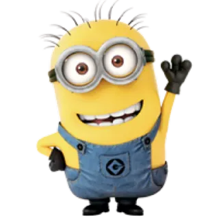 ๐ 077b0a12 Minion Despicable Me minion, cartoon, greeting, happy, yellow whatsapp sticker