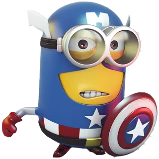 ๐ฃ 7091c58b Captain America Marvel minion, superhero, comic, movie, crossover whatsapp sticker