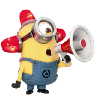 ๐จ bc569886 Minion minion, megaphone, cartoon, character, movie whatsapp sticker