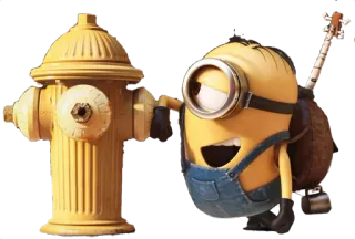 ๐ fbde09de Minion cartoon, minions, despicable me, yellow, fire hydrant whatsapp sticker