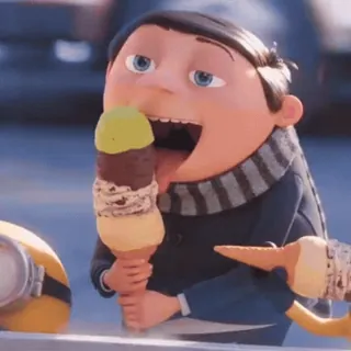 🍌 5e80054f Gru Despicable Me 格鲁, 神偷奶爸, 冰淇淋, 卡通, 动画 telegram sticker