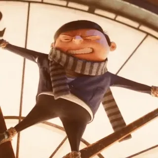 🍌 bd973c56 Gru Despicable Me 卡通, 动画, 反派, 围巾, 搞笑 telegram sticker