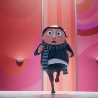 🍌 ef3568a0 Gru Despicable Me 格鲁, 神偷奶爸, 小黄人, 卡通, 动画, 跑步 telegram sticker