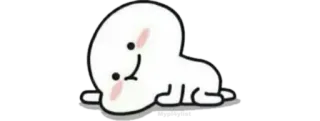 🍚 4d12b740 słodki, postać, blob, biały, minimalistyczny, naklejka telegram sticker