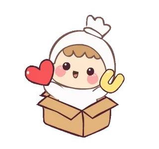 ⭐ 1f57a856 かわいい, 漫画, 愛, 箱, ハート, 絵文字 telegram sticker