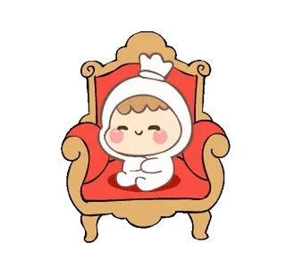 ⭐ 6270b022 かわいい, アニメ, キャラクター, 王座, カワイイ, 座り telegram sticker