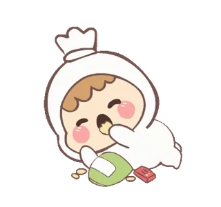 ⭐ 83d5c22d かわいい, キュート, 餃子, 食べる, 子供 telegram sticker