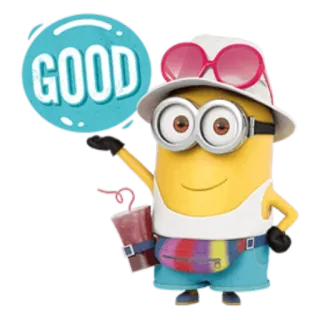👍 a60b491e Minion Despicable Me GOOD 미니언, 좋은, 만화, 캐릭터, 여름, 휴가 telegram sticker