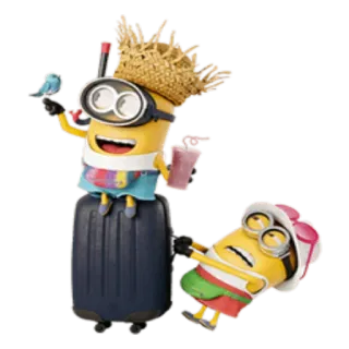🛍 b45f74ff Minion 미니언, 휴가, 만화, 웃긴, 여행 telegram sticker