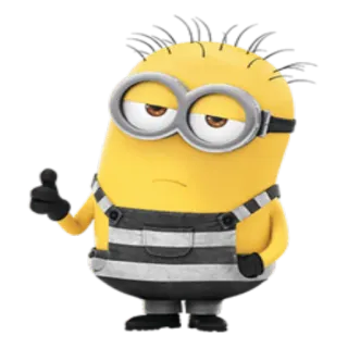 👍 b5fed5a3 Minion Despicable Me 미니언, 만화, 캐릭터, 슈퍼배드, 감옥, 죄수, 엄지 척 telegram sticker