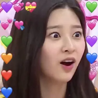 🛒 472304ed kpop, hart, schattig, reactie, meisje, meme telegram sticker