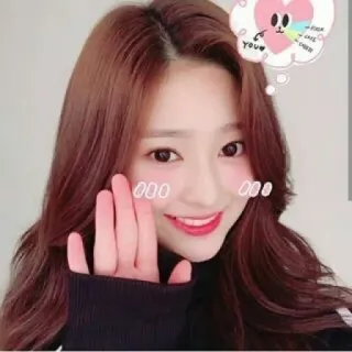 🛒 5a8ef9e3 YOU vrouw, glimlach, schoonheid, hand, hart, schattig telegram sticker