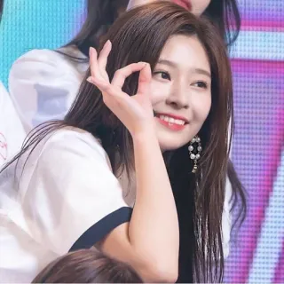 🛒 ec0111f3 vrouw, meisje, portret, Koreaans, ok teken, glimlach, idool telegram sticker