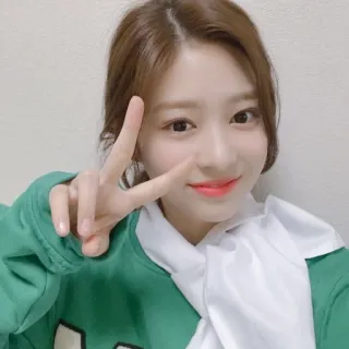 🛒 f0eea0f7 vrouw, meisje, portret, selfie, glimlach, vredesteken, schattig telegram sticker