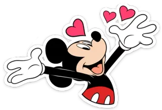 ❤️ 54e47a41 Mickey Mouse 卡通, 老鼠, 迪士尼, 爱, 爱心, 快乐 telegram sticker