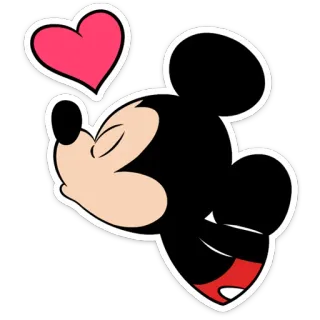 😘 abedd4f7 Mickey Mouse 卡通, 老鼠, 心, 爱, 迪士尼 telegram sticker